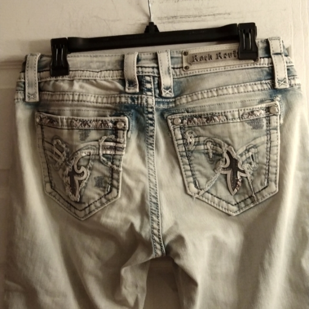 Rock Revival Light Blue Cropped Jeans Size 29 NWT